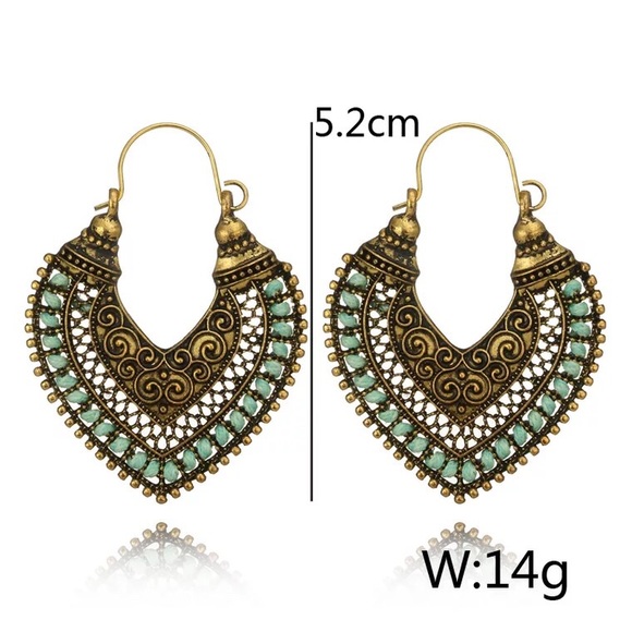 Boho bohemian earrings Tibetan gypsy - Picture 5 of 6